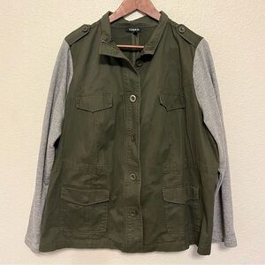 Torrid Utility Jacket in Olive and Gray Women's 2X (Torrid Size 2)